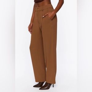 NWT Forever 21 Mid-Rise Straight Leg Trousers size XL in Brown